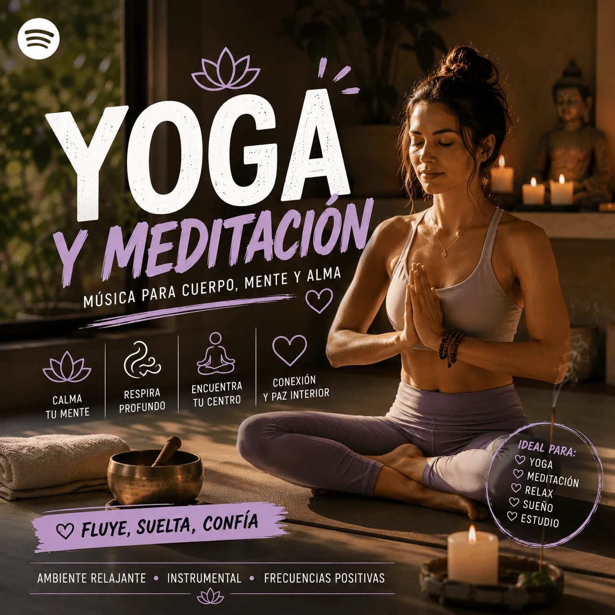 Yoga Y Meditación Portada oficial de Yoga Y Meditación en Spotify, curada por el directorio editorial Playlist Atlas